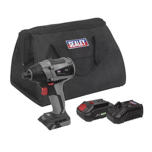 Sealey CP20VIDXKIT1 20V 1/4"Hex Brushless Impact Driver Kit