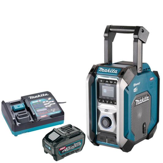 Makita MR007GZ 40V Max XGT DAB/DAB+ Job Site Radio with 1 x 5.0Ah Battery & Charger