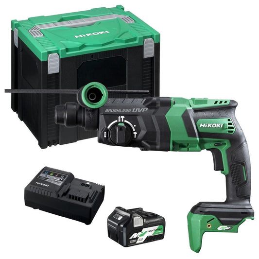 HiKOKI DH36DPEJ3Z 36V Brushless 3-Mode SDS+ Rotary Hammer Drill With 1 x 2.5Ah Battery Charger & Case