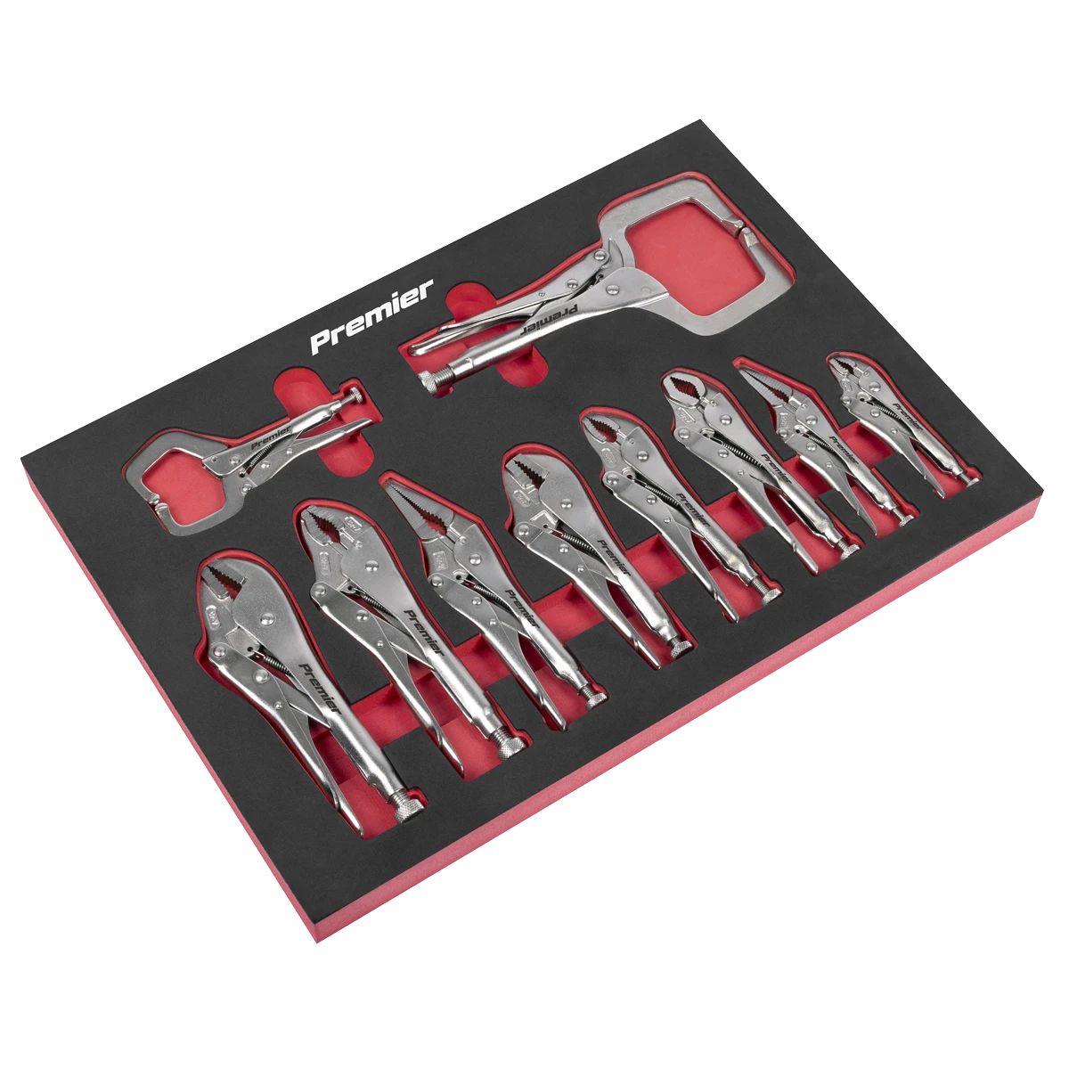 Sealey AK6802 Premier Locking Pliers Set with Tool Tray 10pc