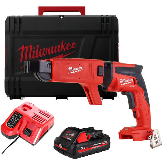 Milwaukee M18FSGC-0X 18V Fuel Brushless Screw Gun with 1 x 3.0Ah Battery Charger & Case