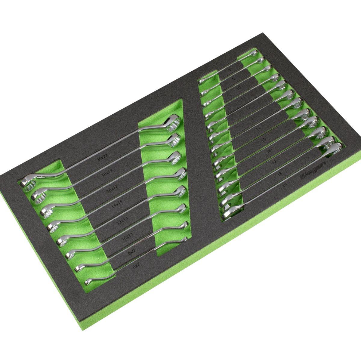 Sealey S01273 Siegen Combination & Deep Offset Spanner Set with Tool Tray 20pc