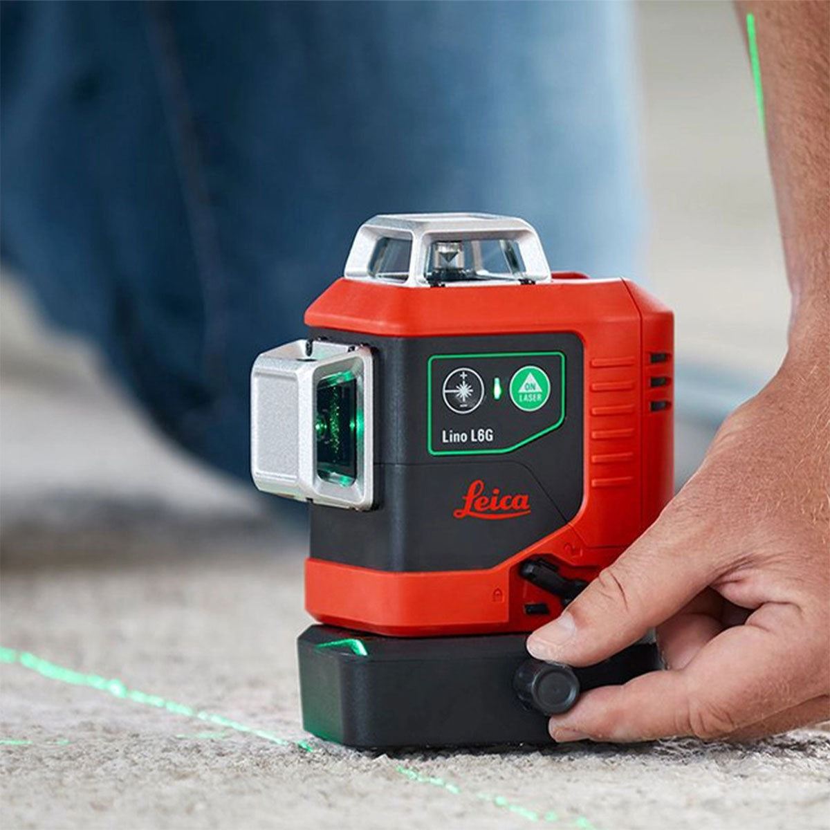 Leica Lino LGS-L6G Self-Levelling Green Multi-Line Laser With Battery, Charger & Case