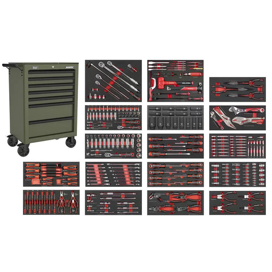 Sealey SPTCOMBO4K Superline PRO Roll Cab 7 Drawer with 305pc Tool Kit Khaki