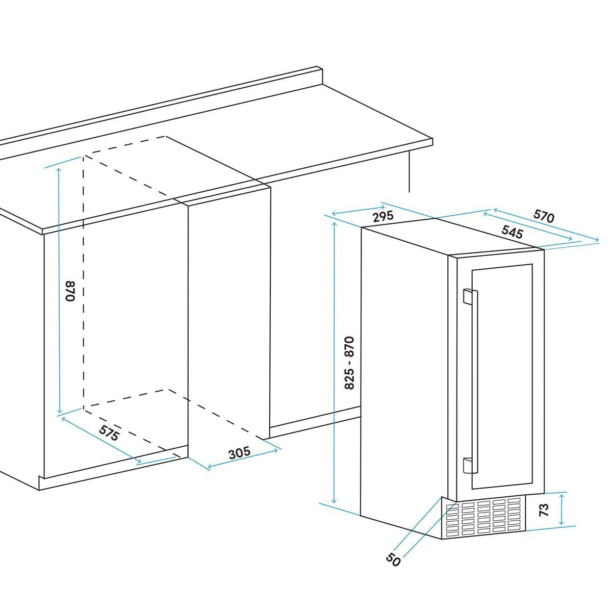 Sealey DH204 Baridi 17 Bottle Slim Fridge & Cooler 30cm