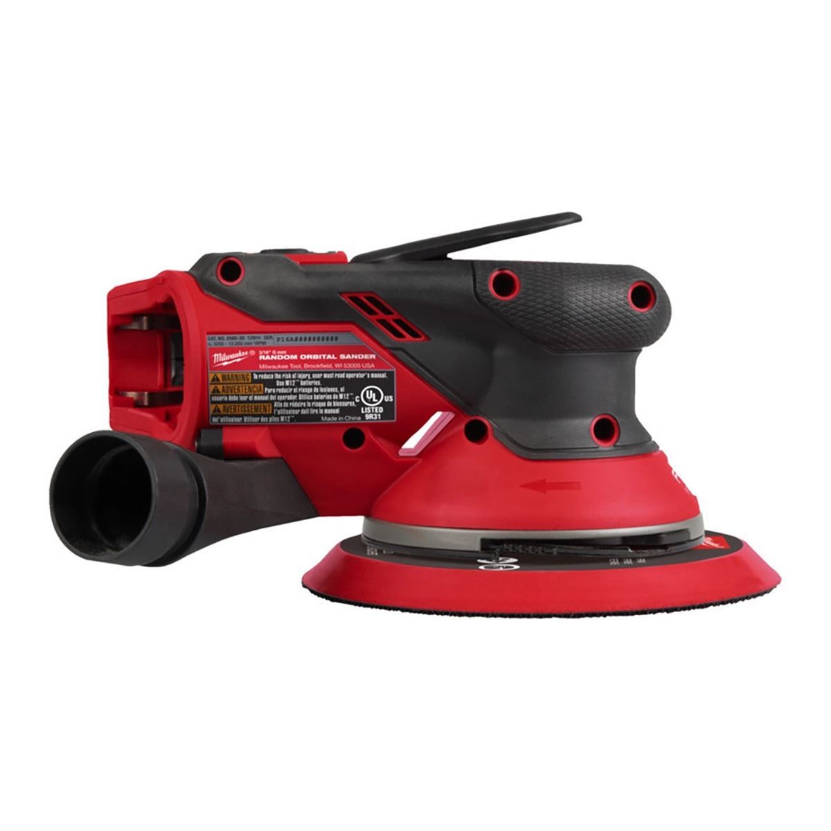Milwaukee M12FROS5-0 12V FUEL Brushless 150mm Random Orbit Sander with Sanding Disc 60G, 120G, 240G Pack of 30 & 1 x 2.0Ah Battery, Charger & Bag