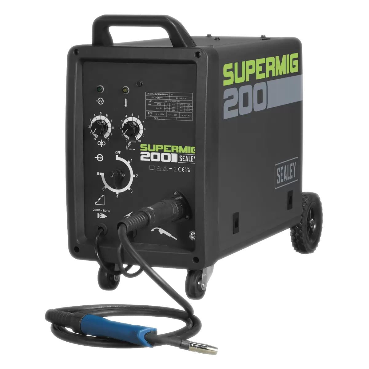Sealey SUPERMIG200 200A Professional MIG Welder with Binzel Euro Torch 230V