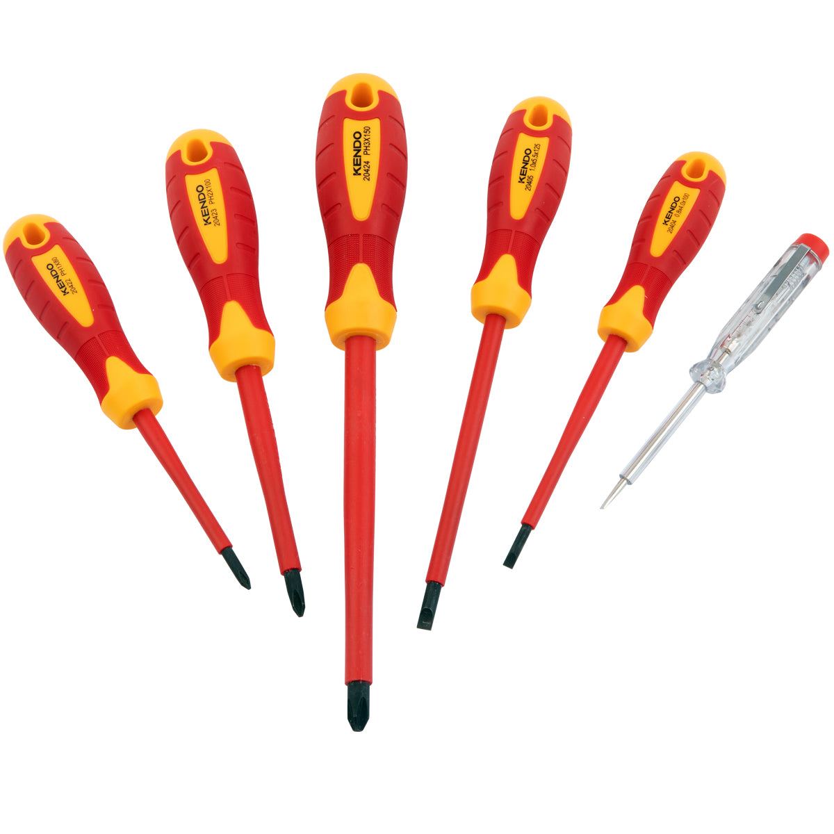 Kendo VDE Screwdriver Pack of 6 with 3 Pieces Pliers Set