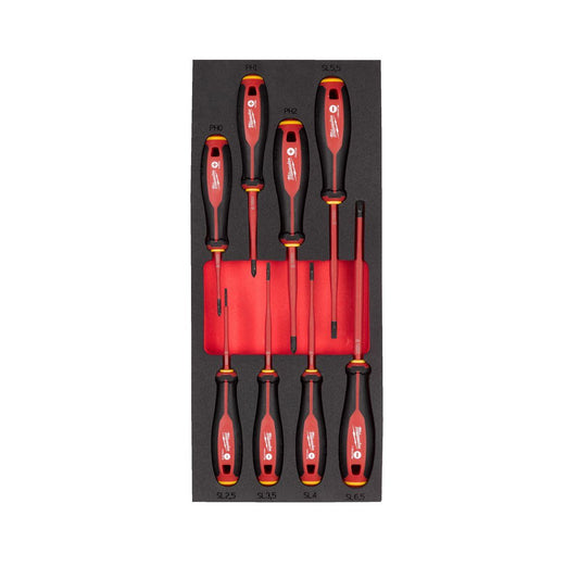 Milwaukee 8 Piece VDE Tri-Lobe Screwdriver Set in Foam Insert 4932493249