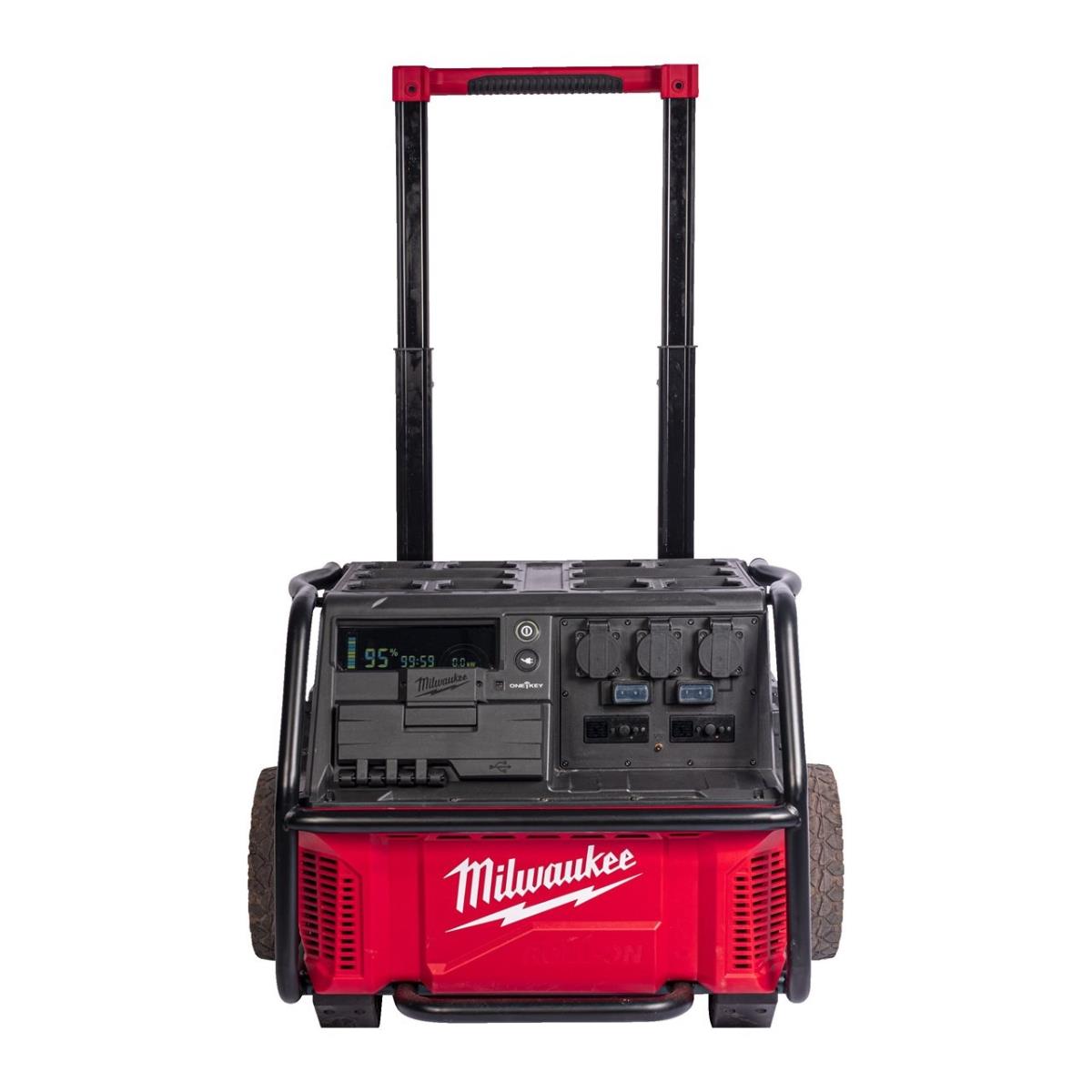 Milwaukee IRPSUOP2500 GB2 Packout Roll-On Mobile Power Supply 240V with 3 x 6.0Ah FORGE Battery & 6 Bay Rapid Charger