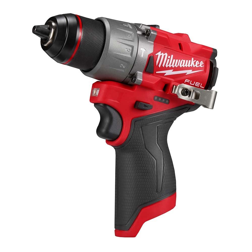 Milwaukee M12FPD2-602X 12V FUEL Brushless Combi Drill with 2 x 6.0Ah Batteries, Charger, Case & 8 Piece Drill Bit Set