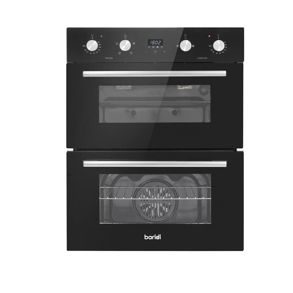 Sealey DH278 Baridi 72cm Built-Under Double Oven, 74L Capacity, Energy Rating A Black 240V