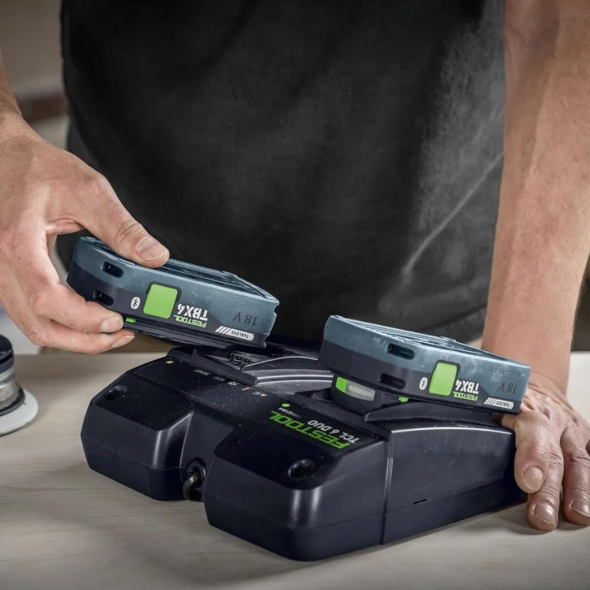 Festool SYS 18V 4xTBX4/TCL6DUO Energy Set 4 x 4.0Ah Tabless Batteries, Charger & Case - 578824