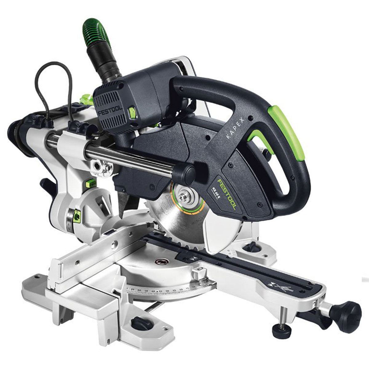 Festool KS 60 E 110V GB 216mm Sliding Compound Mitre Saw - 561685 With SYS-AIR M Air purifier 577786