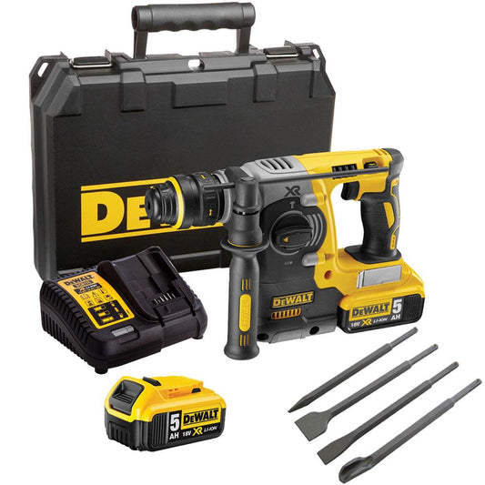 Dewalt DCH273P2 18V SDS+ Rotary Hammer Drill Brushless with 4 Piece Chisel Set