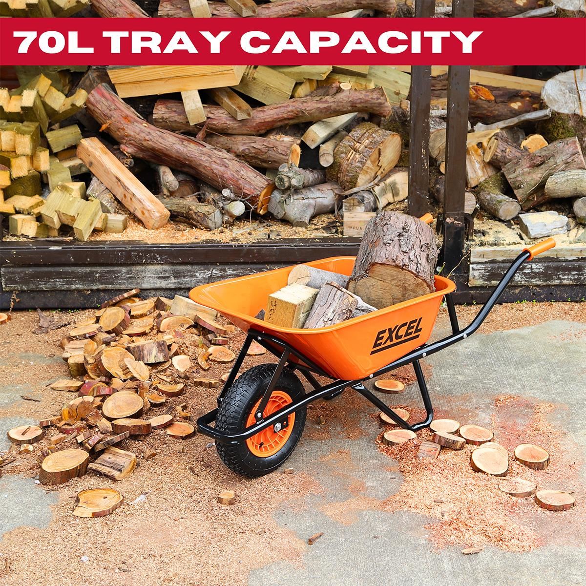 Excel Heavy Duty Wheelbarrow with Galvanized Steel Tray Item Condition Damaged Box