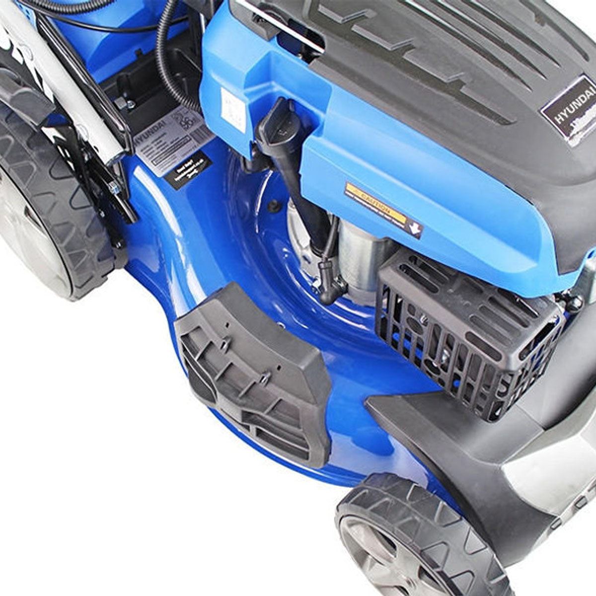 Hyundai HYM460SPE 46cm Electric-Start Self-Propelled Petrol Lawnmower Mulch, Rear & Side Discharge