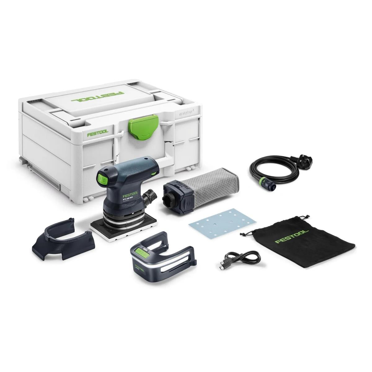 Festool RTS 400 REQ-Plus 230V RUTSCHER Orbital Sander with Light Module & Case 578927