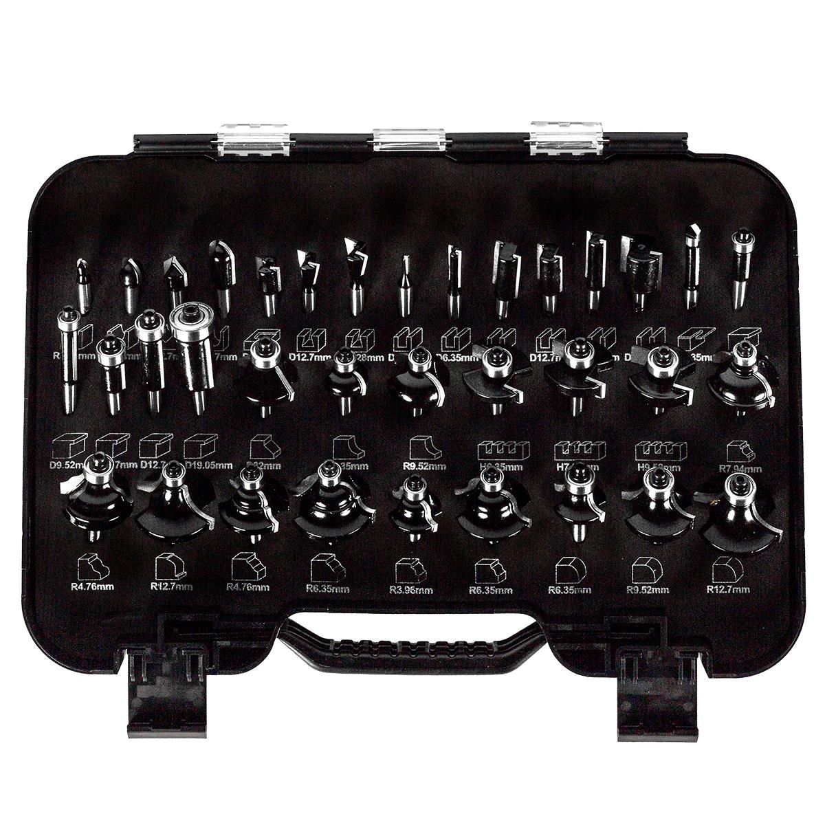 Excel 1/4in Shank Router Cutter Bit 35 Piece Set