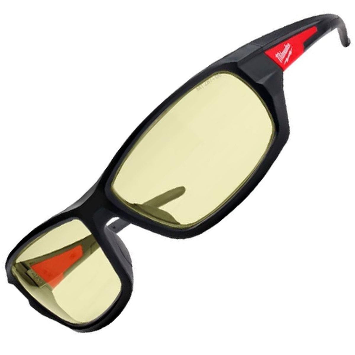Milwaukee Performance Safety Glasses with Combo Hybrid Leather Gloves XL