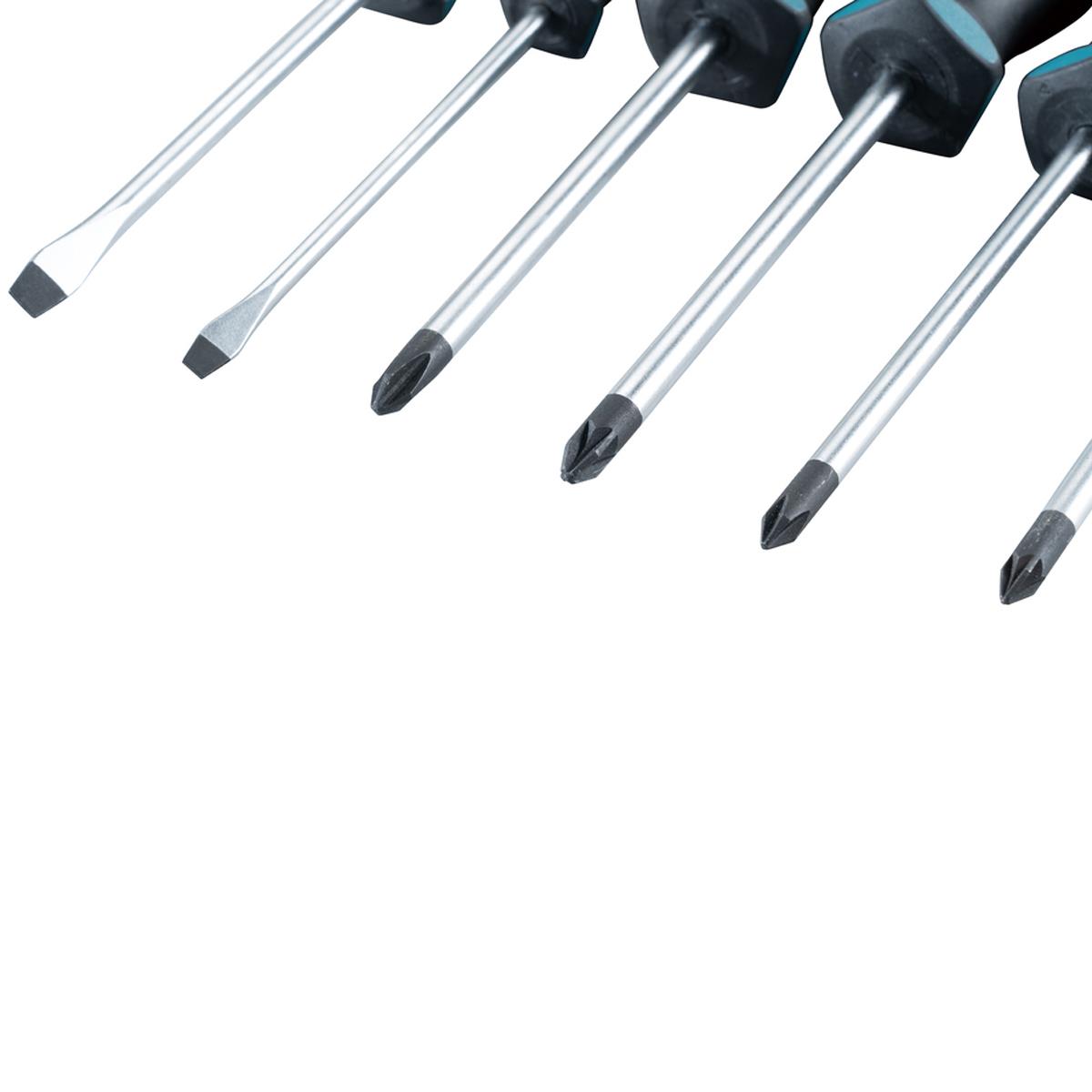 Makita E-10528 Slotted, Phillips & Pozi Screwdriver Set of 6 Piece