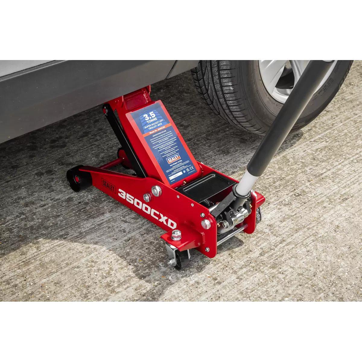 Sealey 3500CXD Trolley Jack with Super Rocket Lift 3.5 Tonne