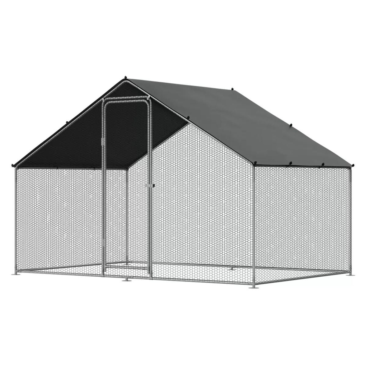 Sealey DG278 Dellonda 3 x 2 x 2m Walk-In Chicken Run, Galvanized Steel, Roof Cover & PVC Coated Chicken Wire