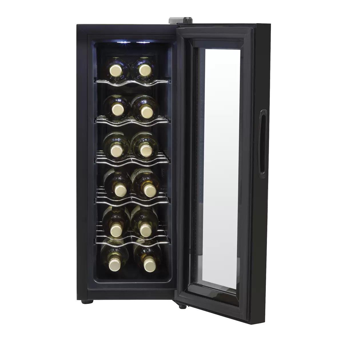 Sealey DH73 Baridi 12 Bottle Fridge & Cooler Black