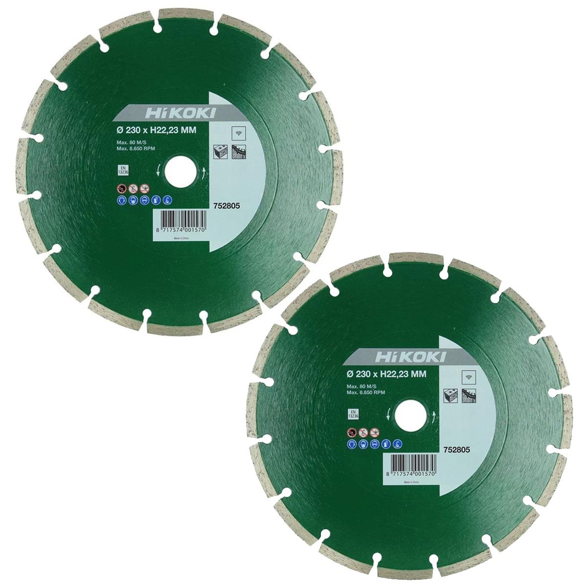 HiKOKI 752805 230mm Universal Diamond Saw Blade Pack of 2