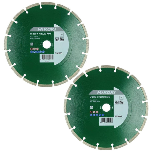 HiKOKI 752805 230mm Universal Diamond Saw Blade Pack of 2