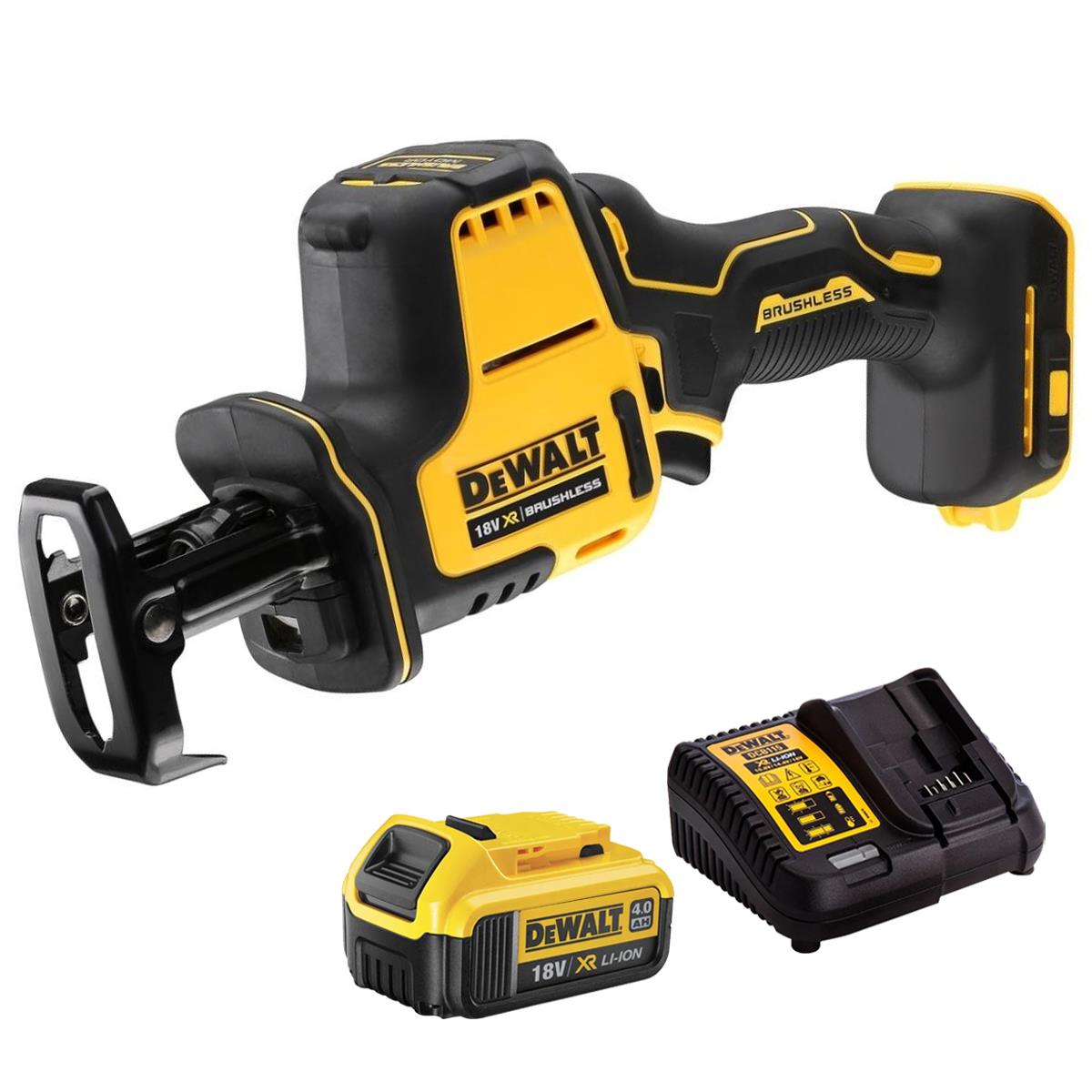 Dewalt DCS369N 18V XR Brushless Reciprocating Saw With 1 x 4.0Ah Battery & Charger