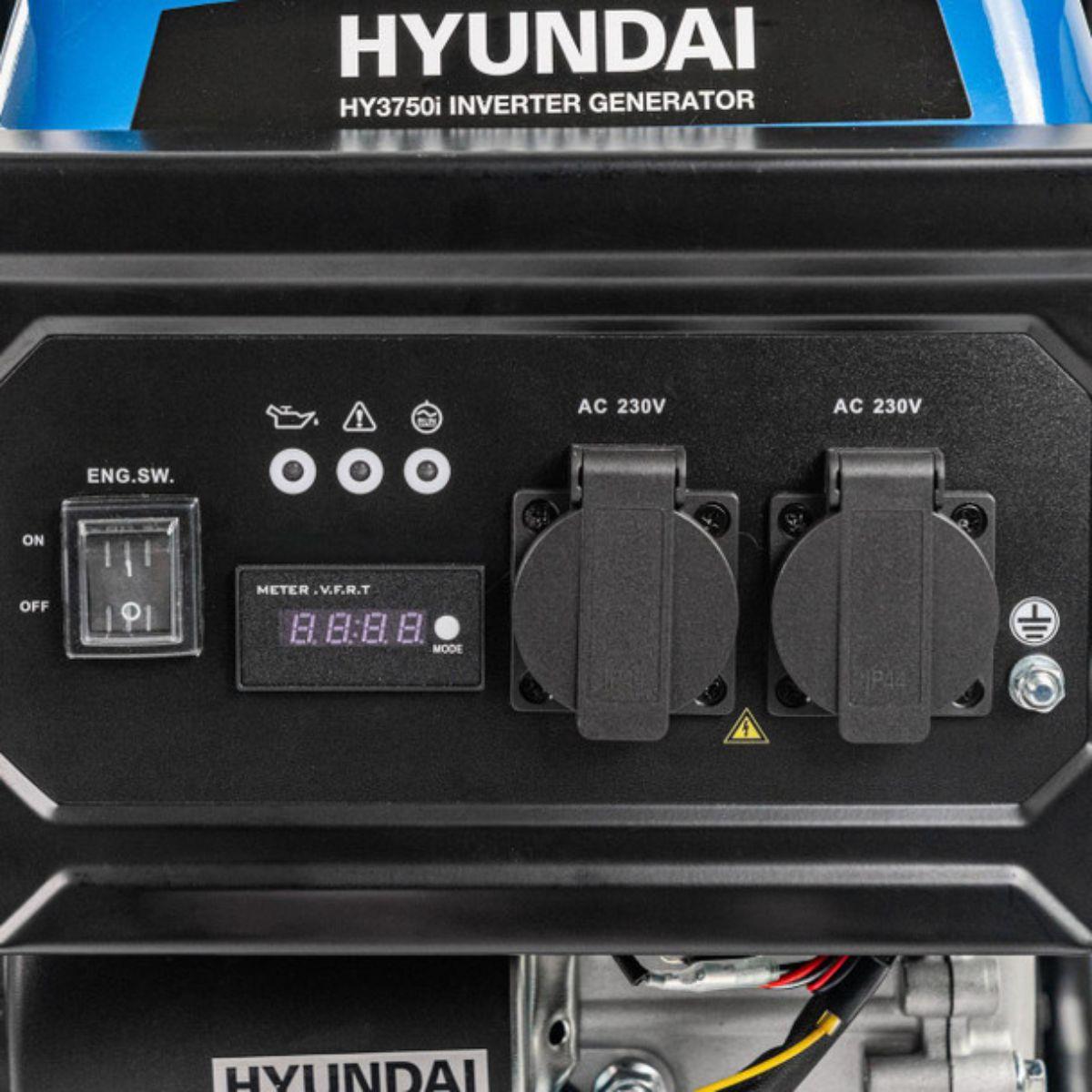 Hyundai HY3750i Inverter Open Framed Generator Recoil Start Pure Sine Wave 230V/3300W