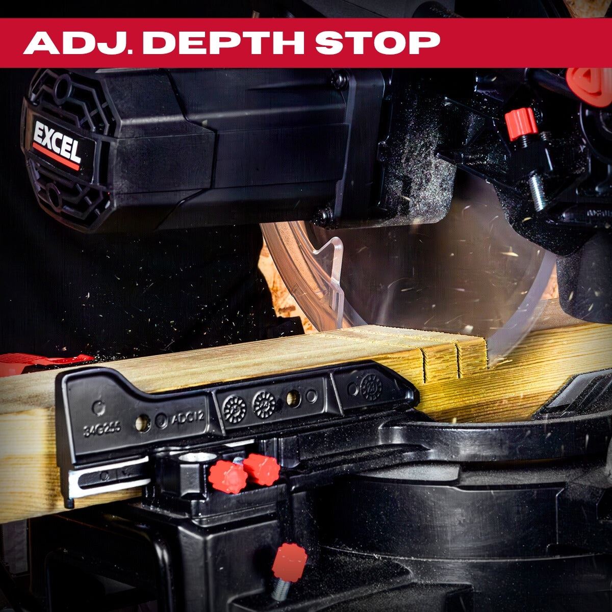 Excel 216mm Sliding Mitre Saw 240V/1700W with LED Light & Universal Stand