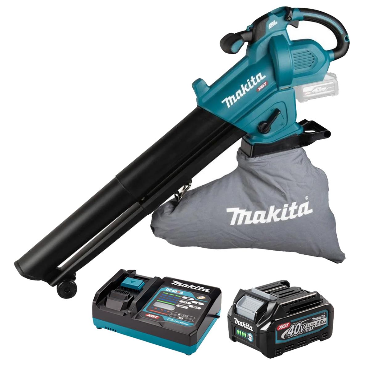 Makita UB005GZ 40V Max XGT Brushless Blower Vacuum with 1 x 2.5Ah Battery & Charger
