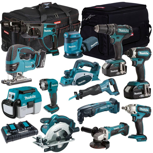 Makita 18V 13 Piece Power Tool Kit with 3 x 5.0Ah Battery & Charger T4TKIT-1230
