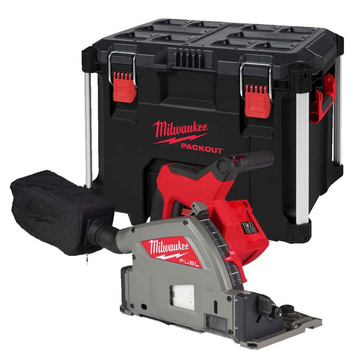 Milwaukee M18FPS55-0P 18V 165mm Fuel Brushless Plunge Saw with 2 x 12.0Ah Battery Blade & Guide Rail Kit