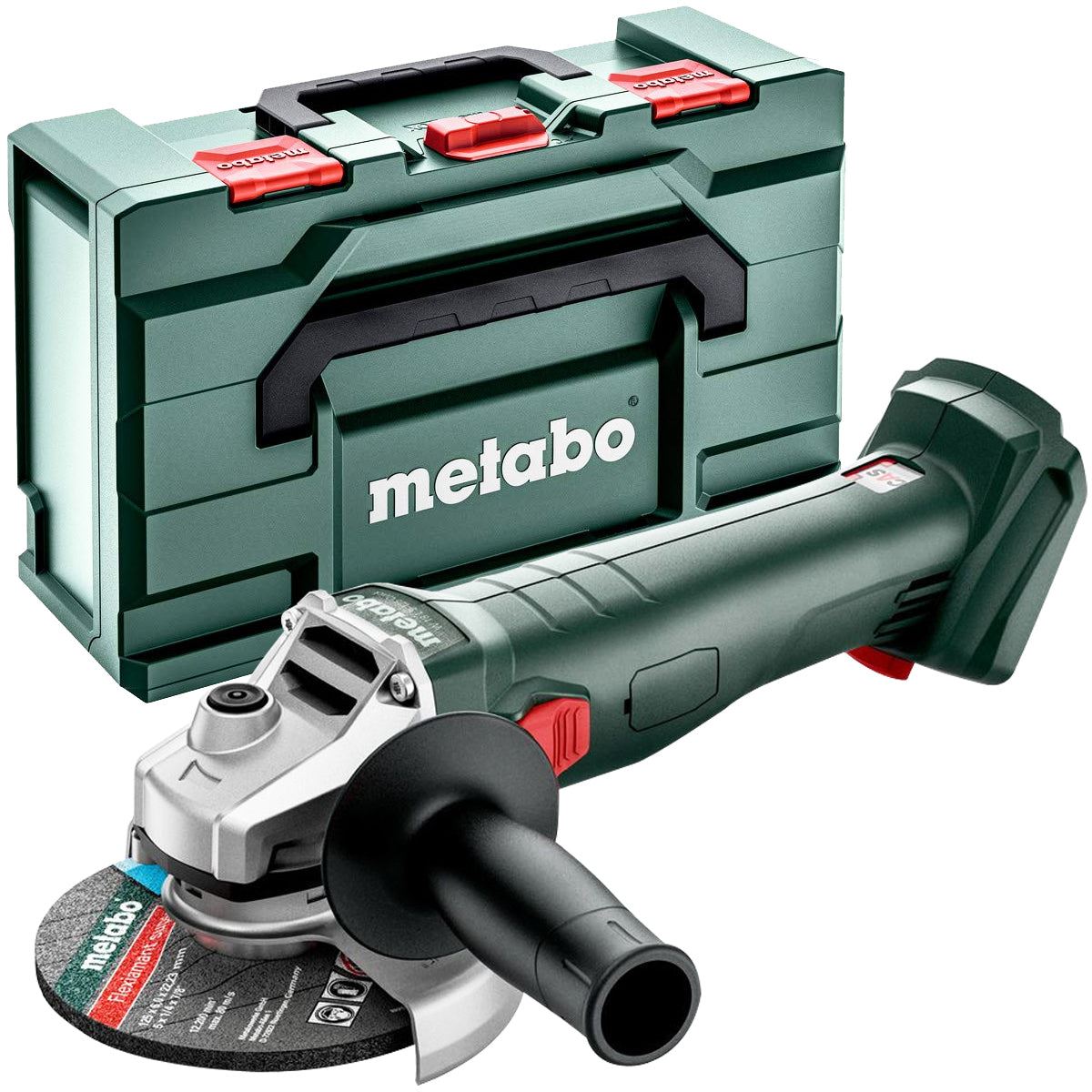 Metabo W 18 L 9-125 18V 125mm Angle Grinder with 1 x 2.0Ah Battery Charger & Metabox