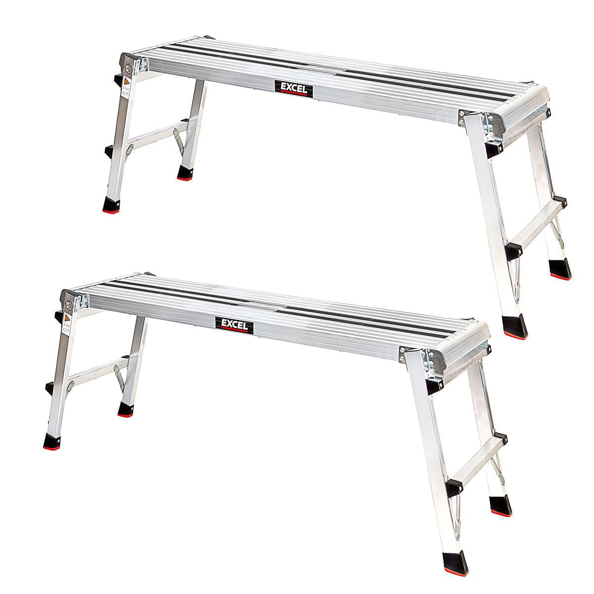 Excel Heavy Duty Aluminium Platform Work Bench Folding Hop Up 1190 x 306 mm Pack of 2
