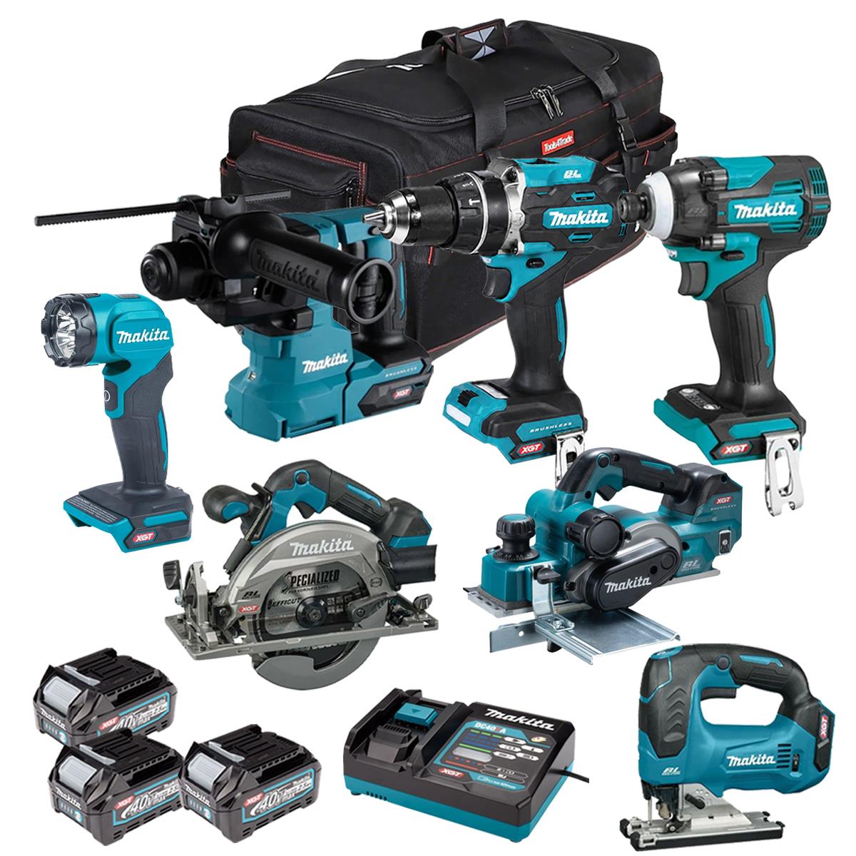 Makita 40V 7 Piece Combo Kit with 3 x 2.5Ah Batteries & Charger T4TKIT-6967