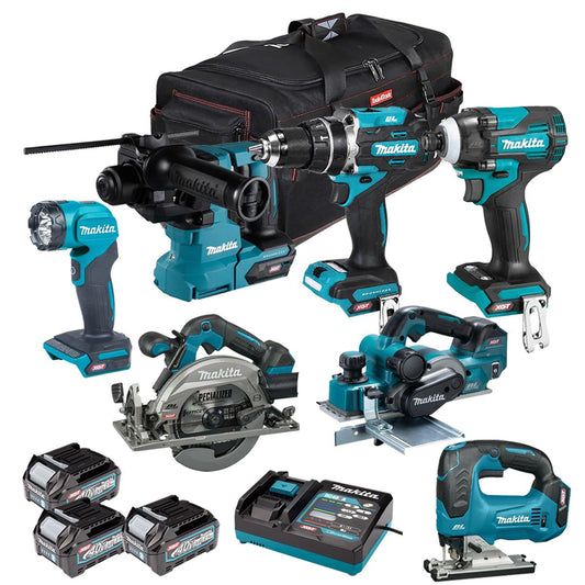 Makita 40V 7 Piece Combo Kit with 3 x 2.5Ah Batteries & Charger T4TKIT-6967