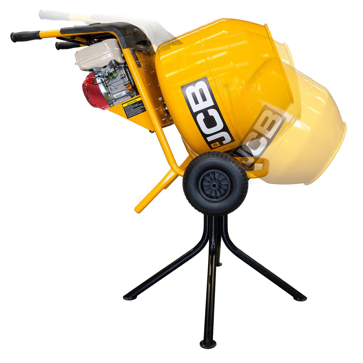 JCB CMH150P Cement Mixer Honda GX160 Petrol Engine 134L Seam Welded Drum 100L Working Capacity