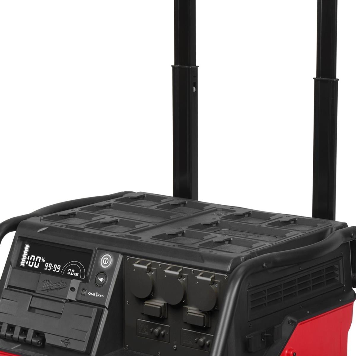 Milwaukee IRPSUOP2500 GB2 Packout Roll-On Mobile Power Supply 240V with 3 x 6.0Ah FORGE Battery & 6 Bay Rapid Charger