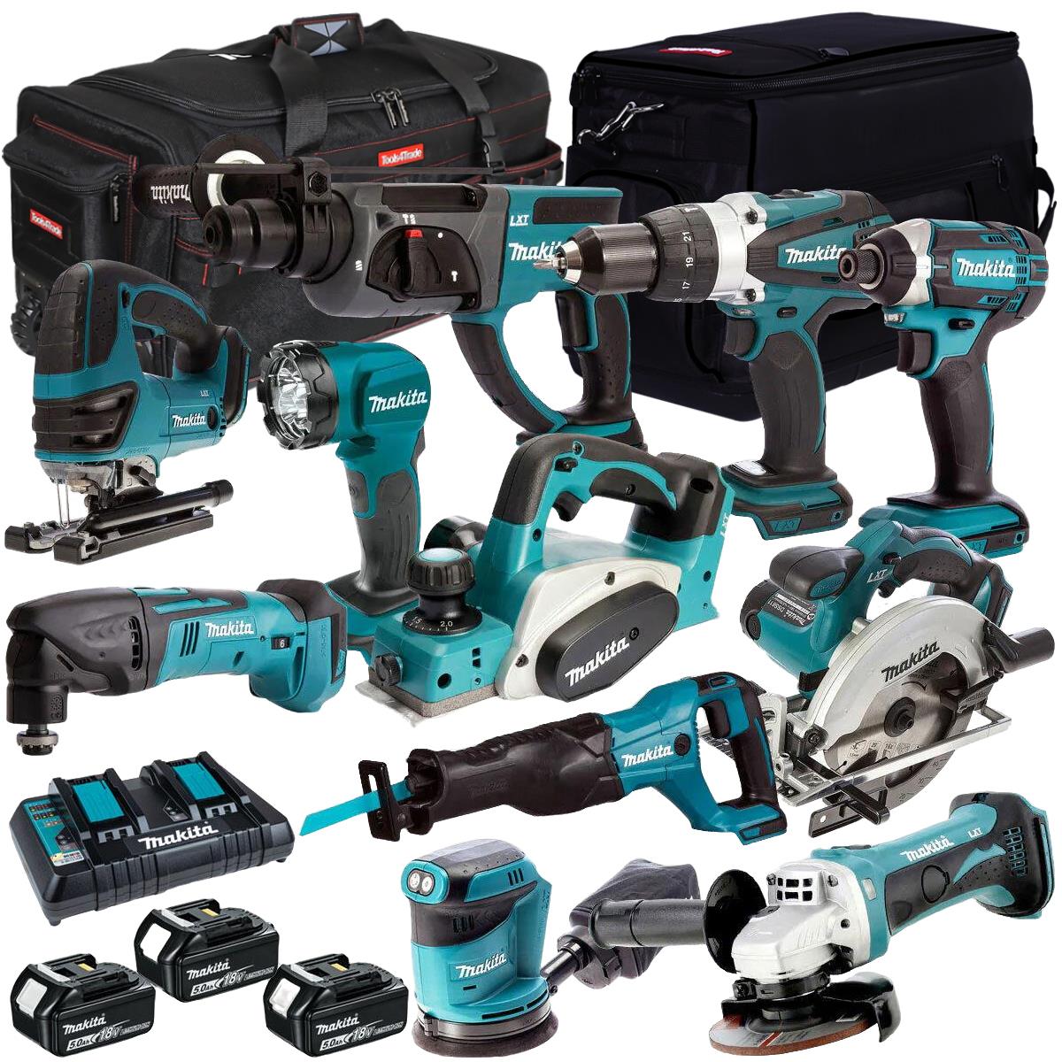 Makita 18V 11 Piece Power Tool Kit with 3 x 5.0Ah Battery & Charger T4TKIT-750A