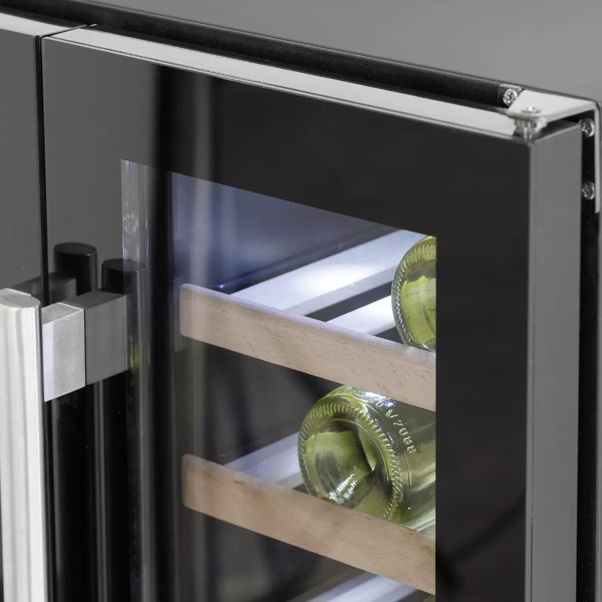 Sealey DH96 Baridi 40 Bottle/120 Can Dual Zone Undercounter/Freestanding Wine & Drinks Fridge Black 230V