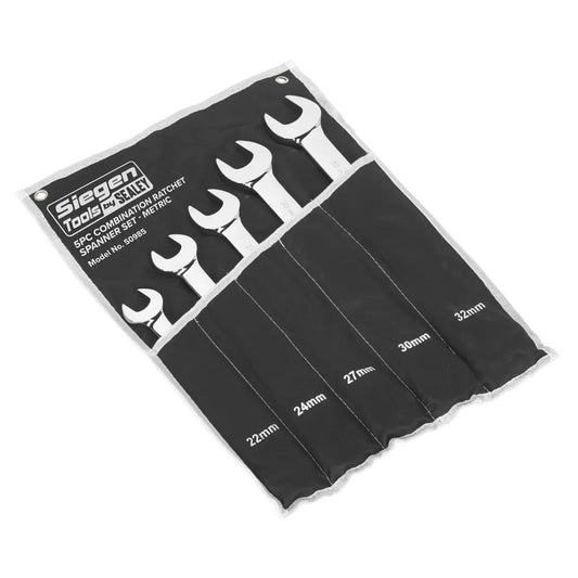 Sealey S0985 Combination Ratchet Spanner Set 5pc