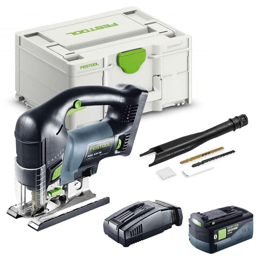 Festool PSBC 420 EB-Basic GB 18V Brushless Pendulum Jigsaw with 1 x 5.0Ah Battery Charger & Case
