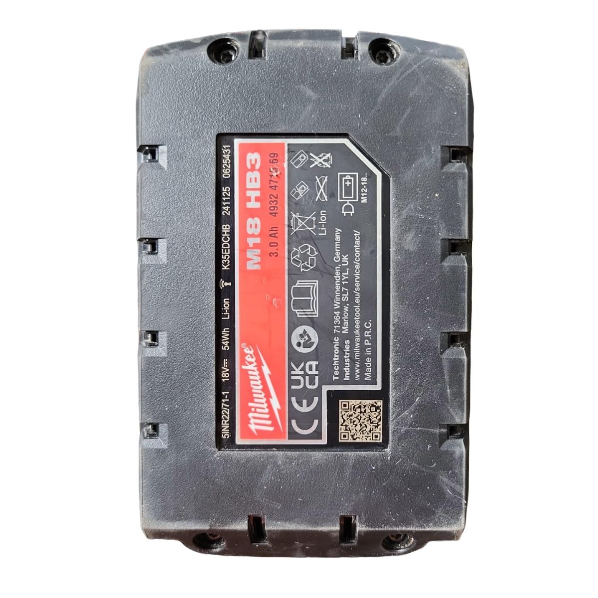 Milwaukee M18HB3 18V 3.0Ah RedLithium-Ion High Output Battery 4932471069 Item Condition Used