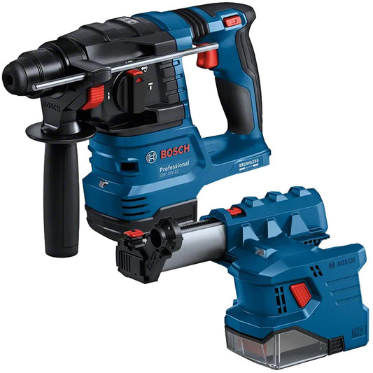 Bosch GBH 18V-22 18V Brushless SDS-Plus Rotary Hammer Drill with GDE 18V-12 Dust Extractor Attachment