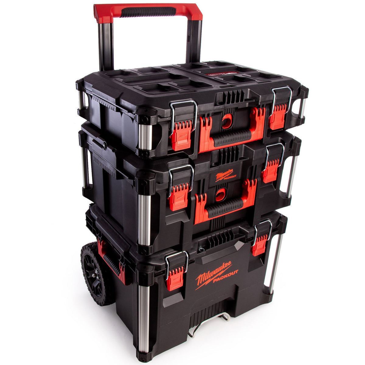 Milwaukee Packout Trolley Toolbox 3 Piece Set With Slim Organiser Case