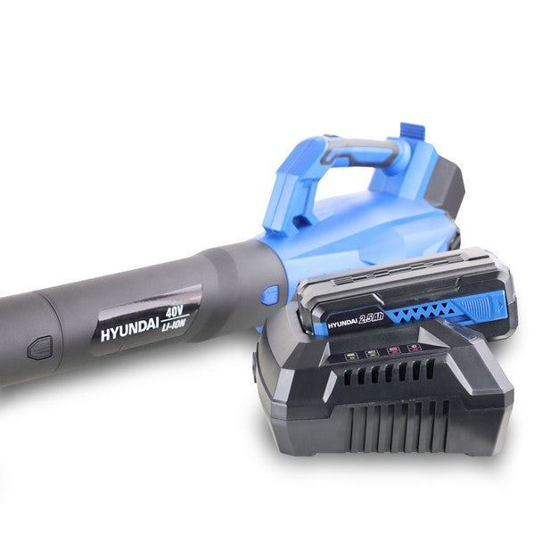 Hyundai HYB40LI 40V Cordless Leaf Blower, 132mph Air Speed, Lightweight, Li-Ion Battery Powered Garden Blower